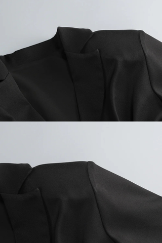 Long Sleeve Blazer and Corset Set with Rhinestone Flared Pants