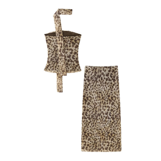 Mesh Strapless Long Set