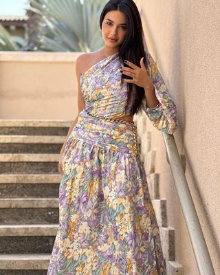 Olivia One Shoulder Floral Long Dress