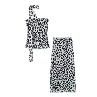 Mesh Strapless Long Set