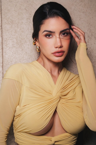 Twist Detail Cut-Out Long Dress