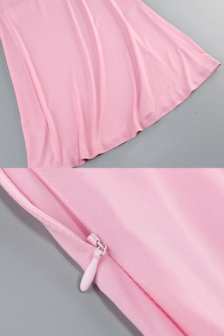 One-Shoulder Backless  Waist Bow Lycra Long Dress