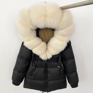 Luxury Puffer Jacket with Removable Premium Fur Collar – High-Quality Winter Coat