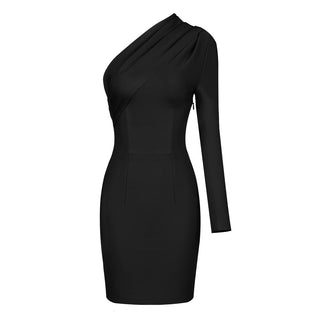 Divine Long Sleeve One-Shoulder Bandage Mini Dress