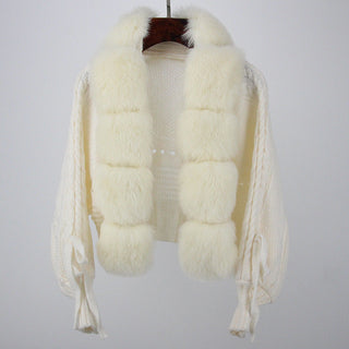 Luxe Knitted Fox Fur Cardigan