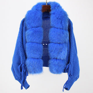 Luxe Knitted Fox Fur Cardigan