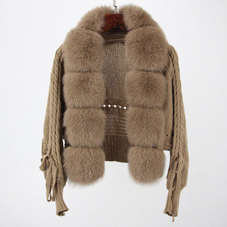 Luxe Knitted Fox Fur Cardigan