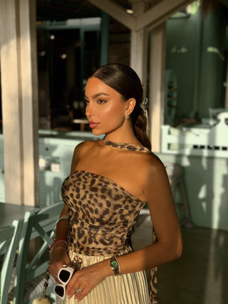 Mesh Strapless Long Set