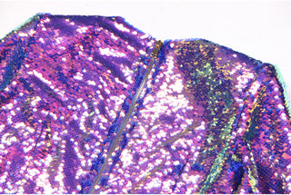 Long Sleeve Shiny Glow Sequin Mini Dress