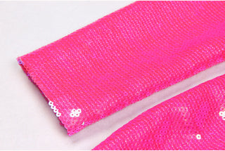 Long Sleeve Shiny Glow Sequin Mini Dress