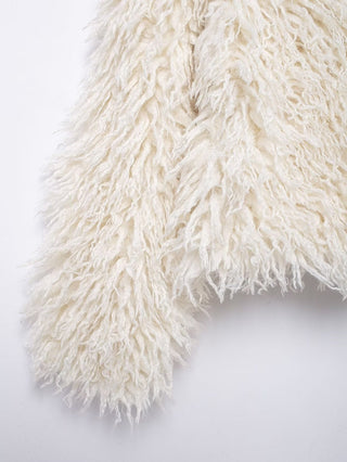 Long Sleeve Shaggy Faux Fur Jacket