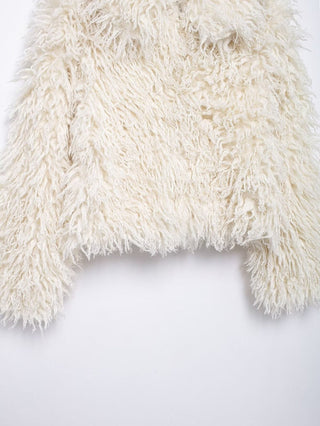 Long Sleeve Shaggy Faux Fur Jacket