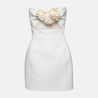 Aida Strapless Flower Mini Dress