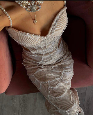 Mermaid Pearl Sleeveless Long Dress