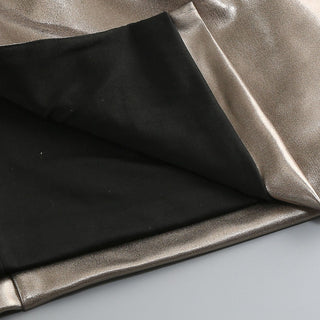 Metallic Halter Neck Sleeveless Long Dress with Twist Knot and Backless Design