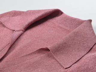 Fitted Knitted Short Sleeve Polo Mini Dress with Shimmering Button Front and Soft Stretch