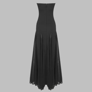 Strapless Mesh-Bandage long dress