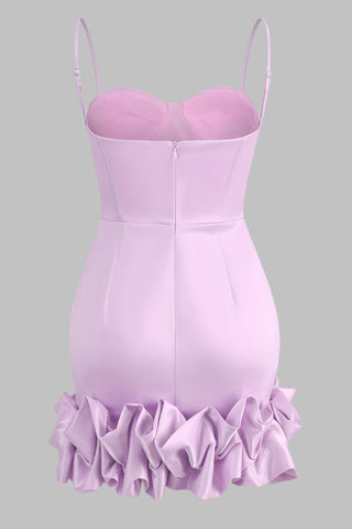 Melisa  Sleeveless Backless Satin Mini Dress