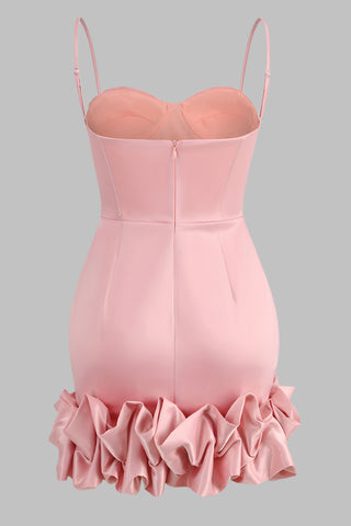 Melisa  Sleeveless Backless Satin Mini Dress