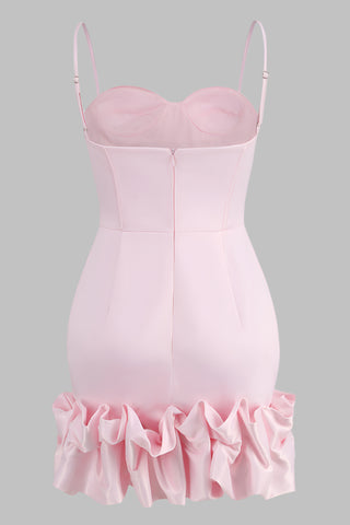 Melisa  Sleeveless Backless Satin Mini Dress