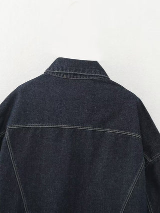 Oversized Cuffed Denim Jacket