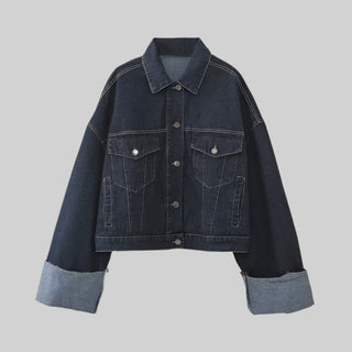 Oversized Cuffed Denim Jacket