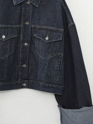 Oversized Cuffed Denim Jacket
