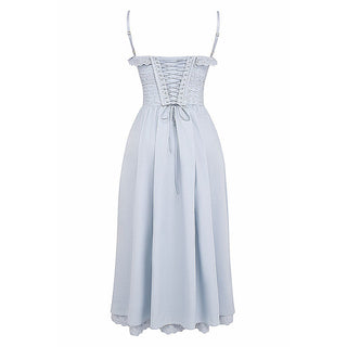 Sky Serenity  Sleeveless Corset Long Dress