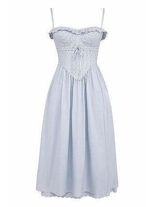 Sky Serenity  Sleeveless Corset Long Dress