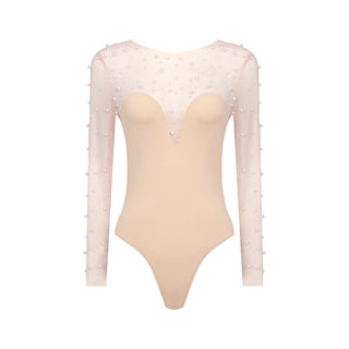 White Pearl Belted Strapless Jumpsuit