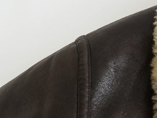 Oversized Leather Jacket with Faux Fur Lining