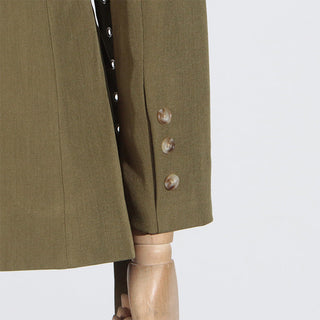 Long Sleeve V-Neck Suit Jacket with Belt