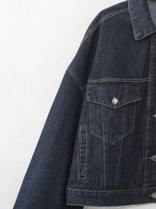 Oversized Cuffed Denim Jacket