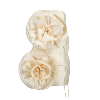 Luna Strapless Satin Flower Mini Dress