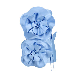 Luna Strapless Satin Flower Mini Dress