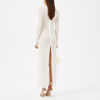 Blooming V Neck Long Sleeve Flower Dress