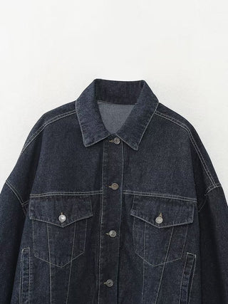 Oversized Cuffed Denim Jacket