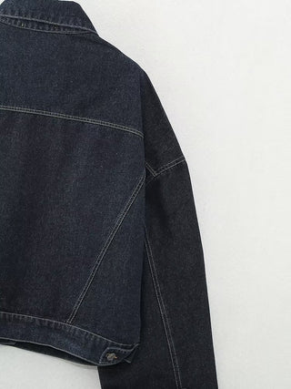 Oversized Cuffed Denim Jacket