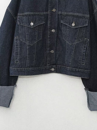 Oversized Cuffed Denim Jacket