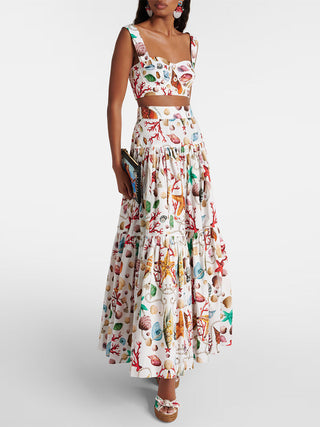 Flowing Sleeveless Floral Set