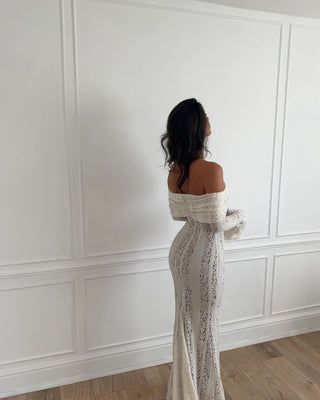 Mermade Dream Off shoulder Long Dress