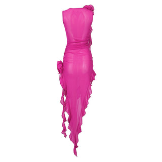 Maddison See Through Flower Midi Dress