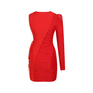Bella One Shoulder Long Sleeve Mini Dress