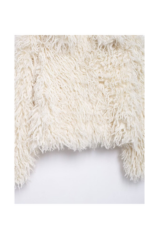 Long Sleeve Shaggy Faux Fur Jacket