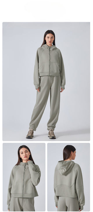 Loose Warm Full-Zip Sports Sweater