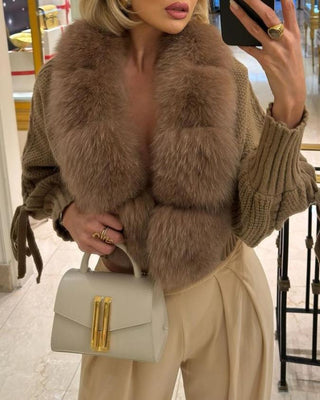 Luxe Knitted Fox Fur Cardigan
