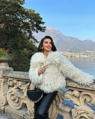 Long Sleeve Shaggy Faux Fur Jacket