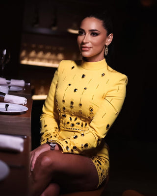 Embellished Long Sleeve Top and Skirt Set
