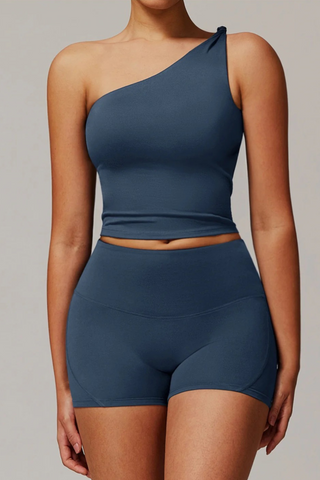 Padded One-Shoulder Sport Top