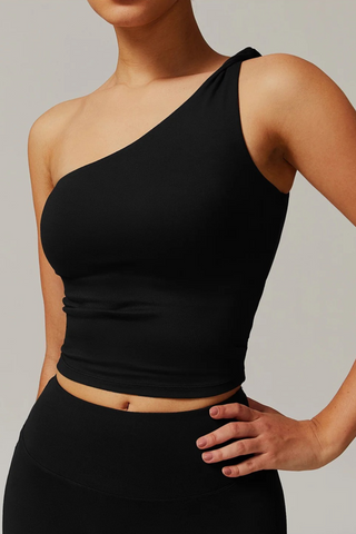 Padded One-Shoulder Sport Top